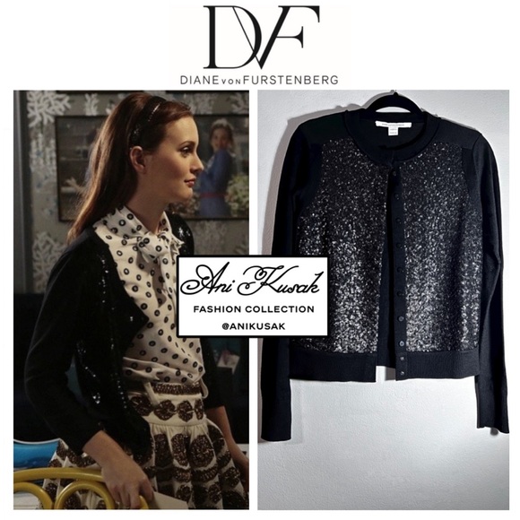 Diane Von Furstenberg Sweaters - Diane Von Furstenberg Mayse-Bis Sequin Cardigan ASO Blair Waldorf